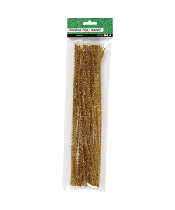 Chenille draad, dikte 6 mm, l: 30 cm, 24 stuks, goud