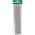 Creotime Chenille draad, dikte 6 mm, l: 30 cm, 24 stuks, zilver
