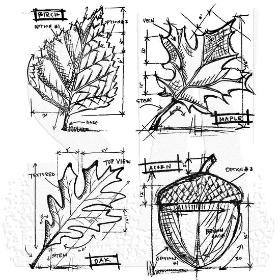 Tim Holtz Tim Holtz Cling Stamp Blueprint Autumn