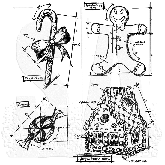 Tim Holtz Tim Holtz Cling Stamp Blueprint Christmas nr. 3