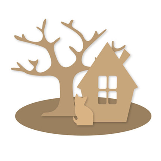 DDBD DDBD MDF set huis boom autumn