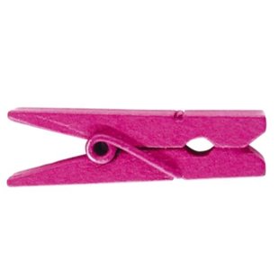 Wasknijpers hout 3,5 cm x12 fuchsia