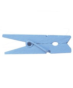 Wasknijpers hout 3,5cm x 12 st. Baby blauw