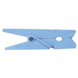 Wasknijpers hout 3,5cm x 12 st. Baby blauw