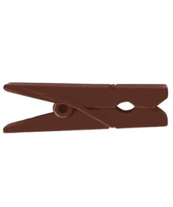 Wasknijpers hout 3,5 cm x12 chocolade