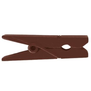 Wasknijpers hout 3,5 cm x12 chocolade