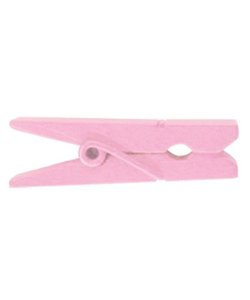 Wasknijpers hout 3,5 cm x12 baby roze