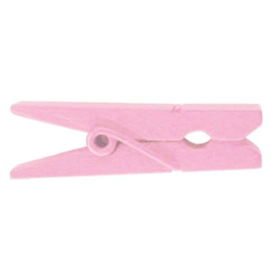 Vaessen Creative Wasknijpers hout 3,5 cm x12 baby roze