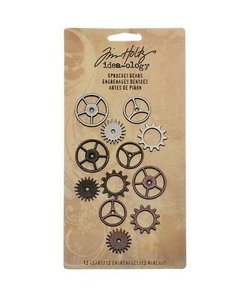 Tim Holtz Idea-Ology Metal Sprocket gears 12 pcs.