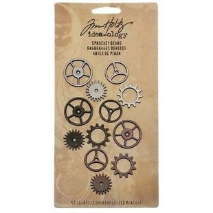 Tim Holtz Idea-Ology Metal Sprocket gears 12 pcs.