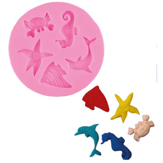 Stafil SpA Siliconen mal Zeedieren 5st Ø 5.9x0.9cm