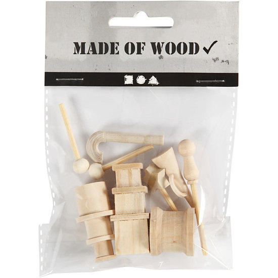 Creotime Houten Kleine Accessoires l:2-5.5cm Berkehout