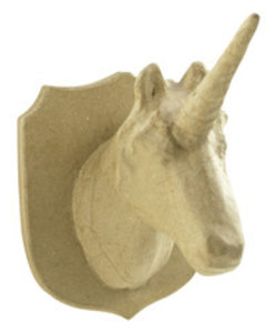 Decopatch Papier maché Eenhoorn Trofee 21cm.