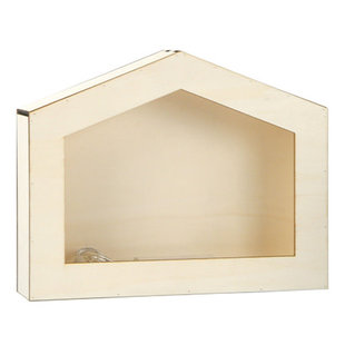 Houten 3D Kerststal 20.5 x 26 x 5cm met ledverlichting