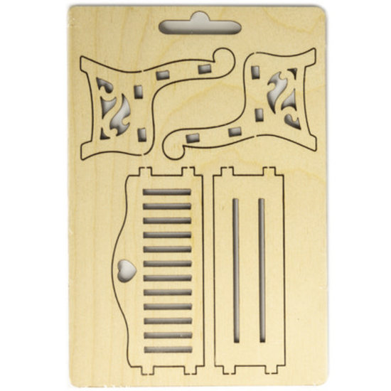 Stafil SpA Houten 3D Poppen huis Miniaturen Bank 4,3x6x8,7cm