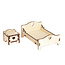 Stafil SpA Houten 3D Poppen Huis Miniaturen Bed 5,4x8,5x11,3cm