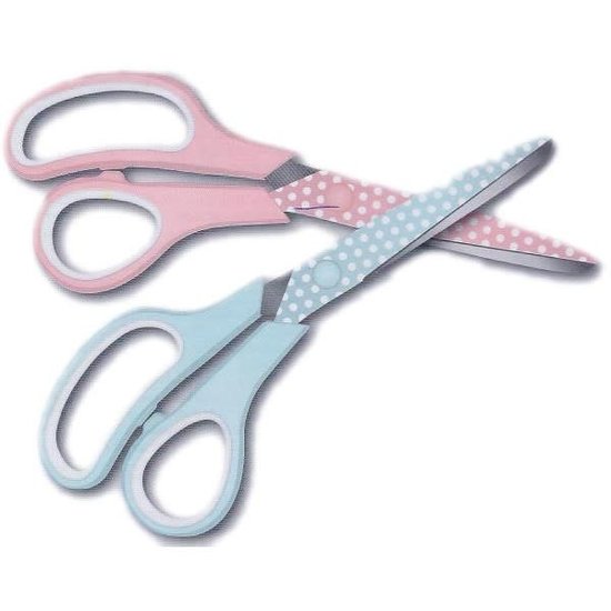 CREA Schaar Polka Dot 8.25" lichtblauw of rose