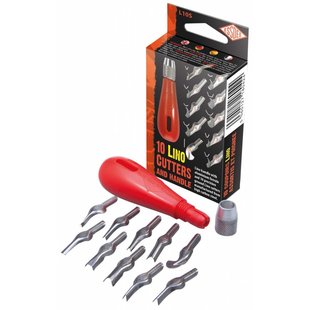 Essdee 10 Lino Cutters & Handle Set