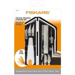 Fiskars Mes- Beitel- en Zaagset  L: 15 cm, B: 3 cm.