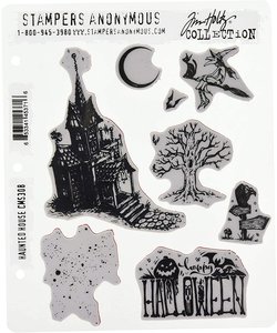 Tim Holtz Cling Stamp Haunted House