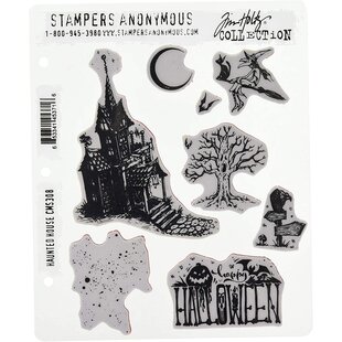 Tim Holtz Cling Stamp Haunted House