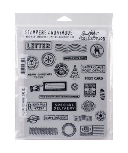 Tim Holtz Cling Stamp Holiday Postmarks