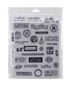 Tim Holtz Cling Stamp Holiday postmarks