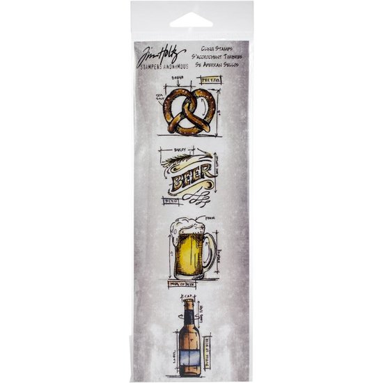 Tim Holtz Tim Holtz Cling Stamp Mini Blueprint Beer