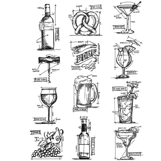Tim Holtz Tim Holtz Cling Stamp Mini Blueprint nr. 10