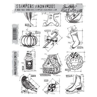 Tim Holtz Cling Stamp Mini Blueprint nr. 5