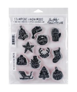 Tim Holtz Cling Stamp Mini carved Christmas