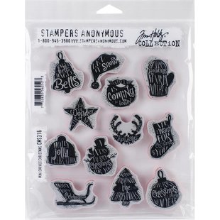 Tim Holtz Cling Stamp Mini carved Christmas