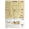 Stafil SpA Houten 3D Poppen huis Miniaturen Kantoor 4,5x5x7,5cm