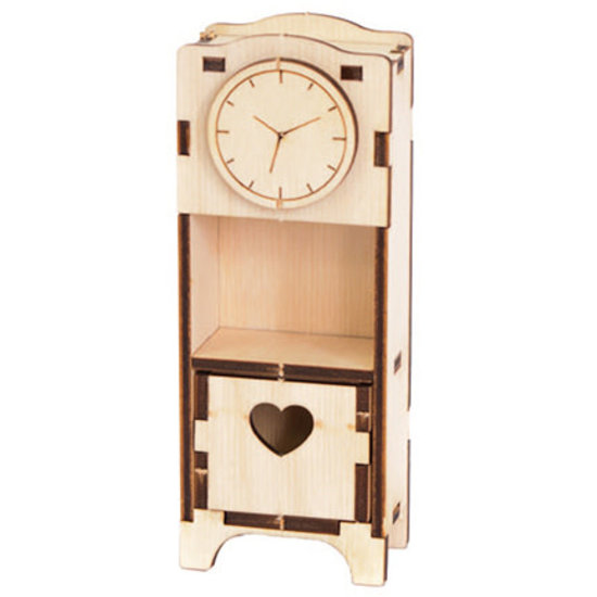 Stafil SpA Houten 3D Poppen huis Miniaturen Wand Klok 3x5x13cm