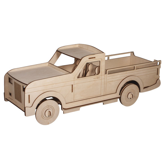Rayher Houten bouwset 3D Laadwagen groot 51x17,7x20,5cm