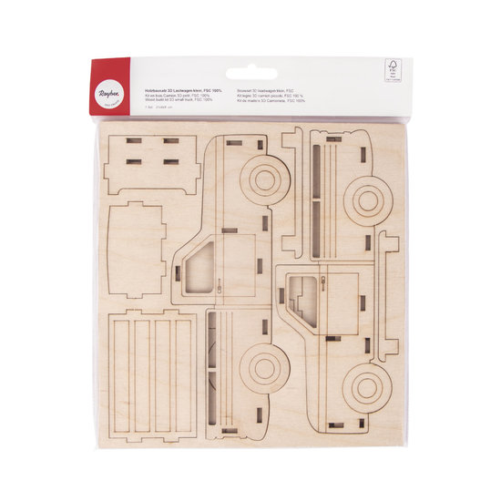 Rayher Houten bouwset 3D Laadwagen klein 21x8x8cm.