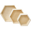 Creotime Houten homedeco doos, Hexagonaal set 3st