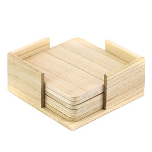 Houten Onderzetters Vierkant 10x10cm 6st