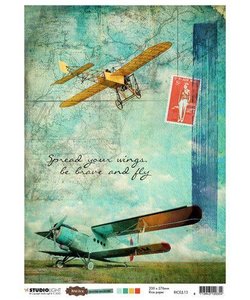 Studio Light Rice Paper A4 Just Lou Aviation Collection nr. 13