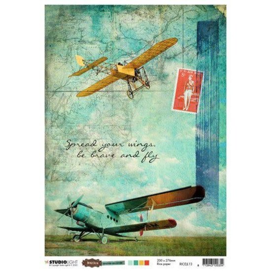 Studio Light Studio Light Rice Paper A4 Just Lou Aviation Collection nr. 13