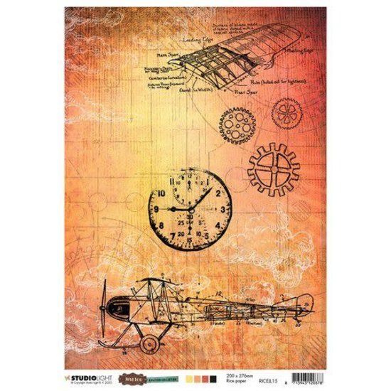 Studio Light Studio Light Rice Paper A4 Just Lou Aviation Collection nr. 15