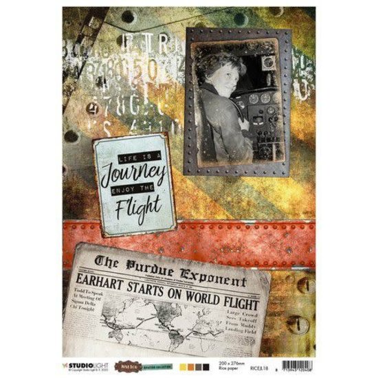 Studio Light Studio Light Rice Paper A4 Just Lou Aviation Collection nr. 18