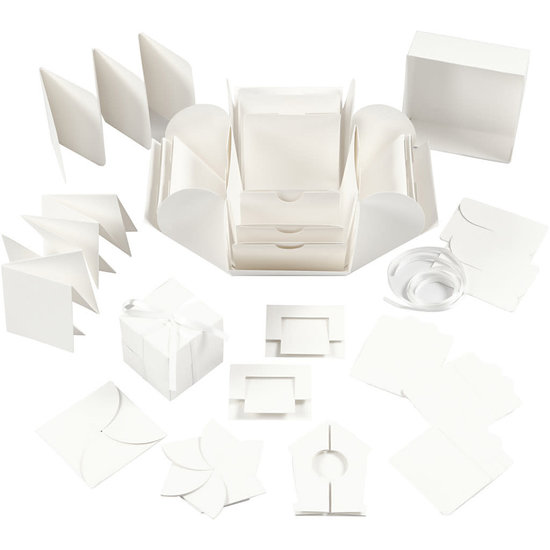 Creotime Explosion Box 7x7x7,5 + 12x12x12 cm. Off-White