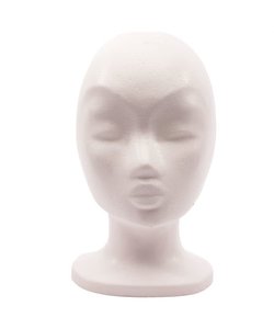Piepschuim Hoofd Vrouw 28cm.
