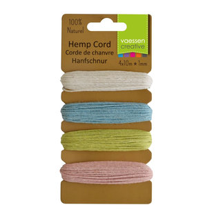 Vaessen Creative Hemp Cord 1mm 4x10m Lente