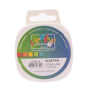 Vaessen Creative Elastan Koord Elastisch Transparant 0,7mm 20m