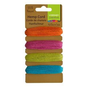 Vaessen Creative Hemp Cord 1mm 4x10m Zomer