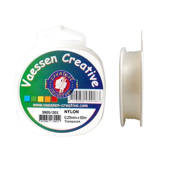 Vaessen Creative Nylon draad 0.25 mm 50 m. transparant