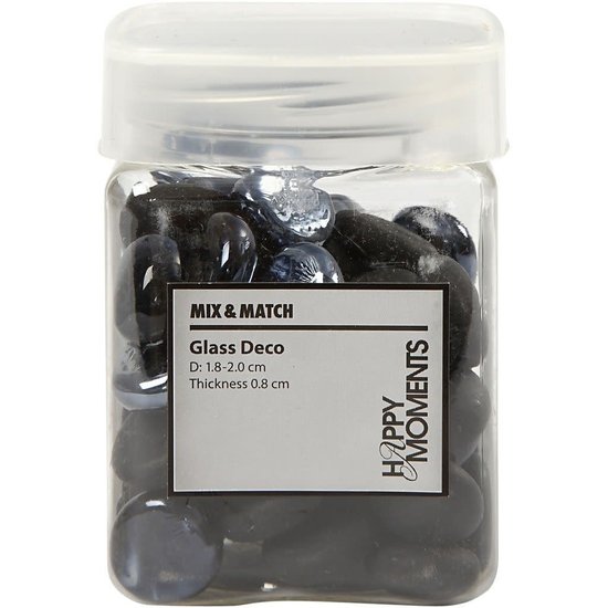 Creotime Glas Deco zwart d:18-20 mm dikte 8mm