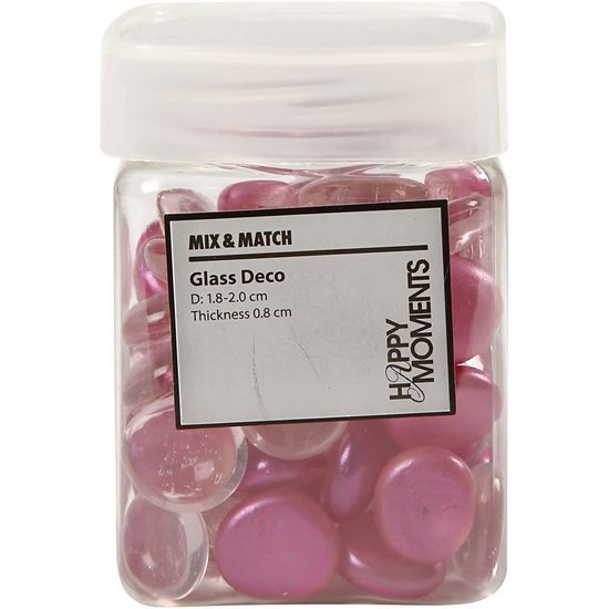 Creotime Glas Deco roze d:18-20 mm dikte 8 mm
